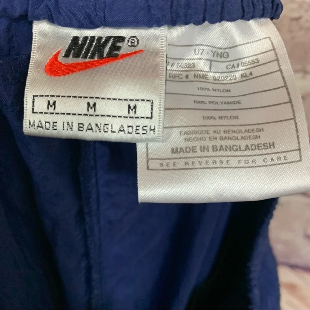 Nike Navy Nylon Elastic Waist Windbreaker Pants